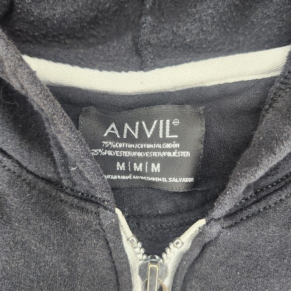 ANVIL MOTOSPORTS Black Graphic Zip Up Hoodie - Medium - Picture 4 of 4